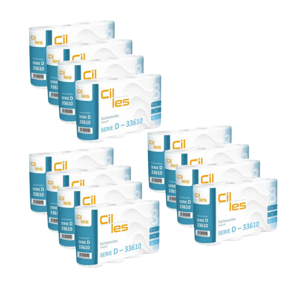 Küchenrollen 3-lagig Zellstoff 26 cm breit- 12 x4 Rollen Rollen