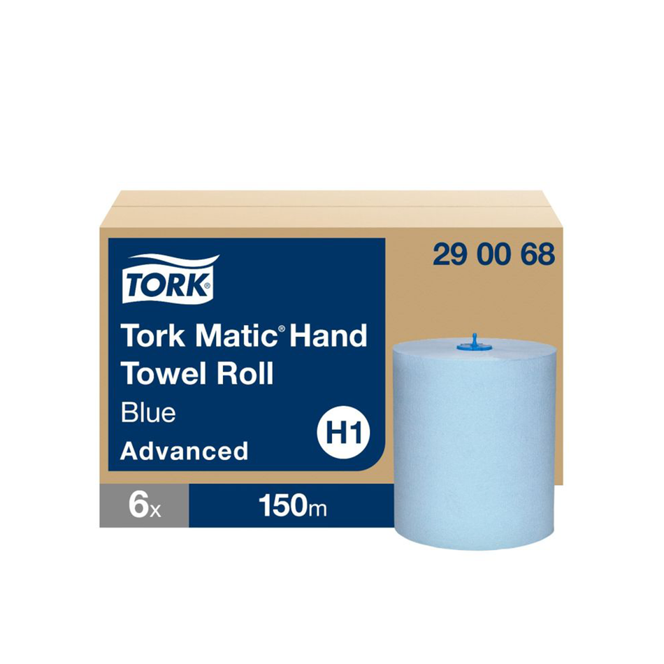 Handtuchrollen | 21 cm | 150m Länge | 2-lagig | blau | 6 Rollen | Tork