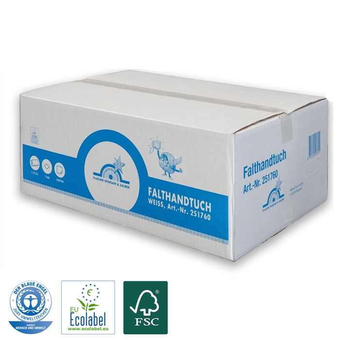 Papierhandtücher 1 lagig | recycling | ZZ-Falz | 25 x 23 cm | 5000 Blatt