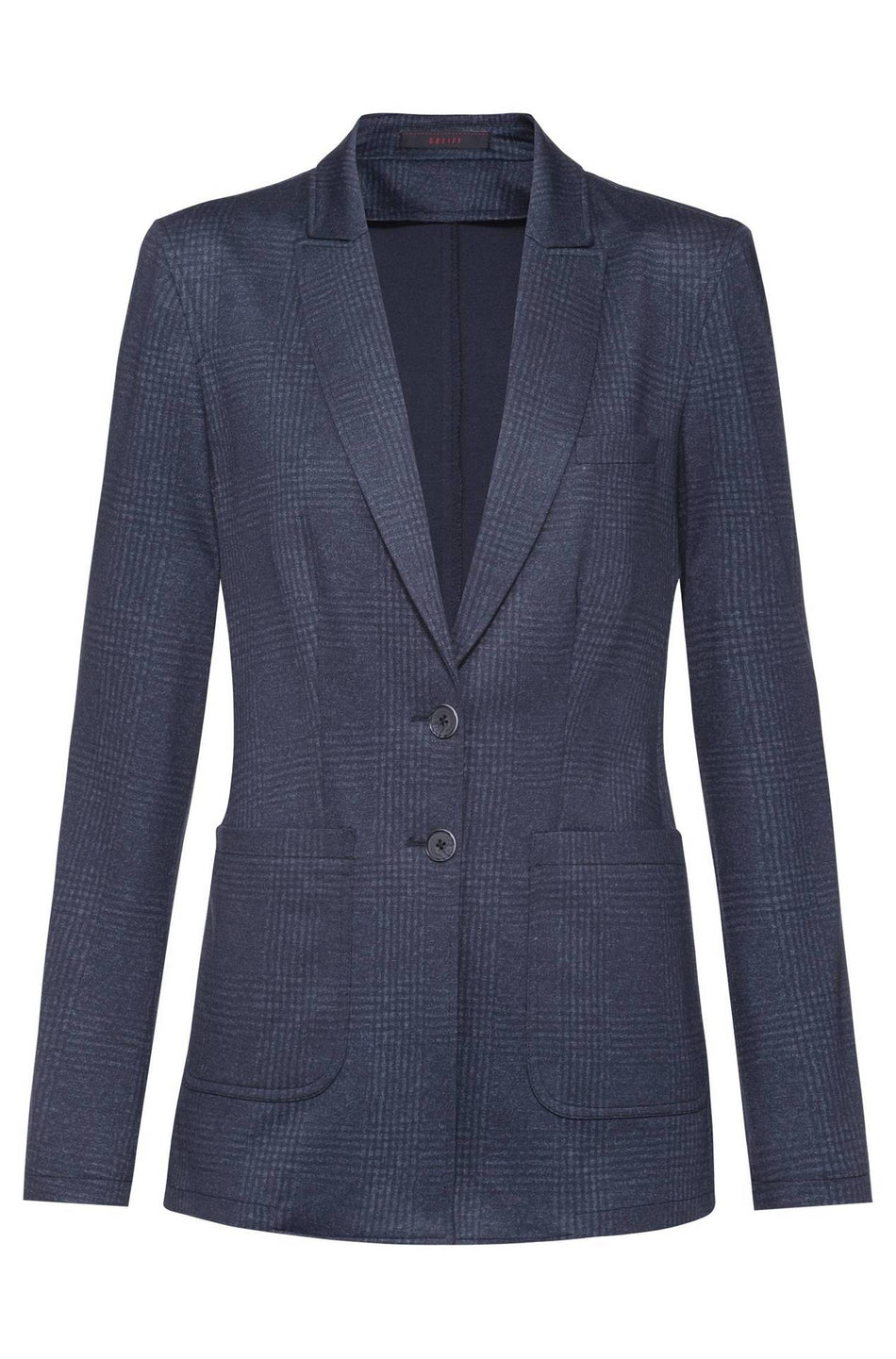 Greiff Damen-Jerseylangblazer RF glencheck blau