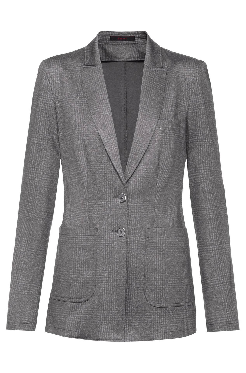 Greiff Damen-Jerseylangblazer RF glencheck hellgrau