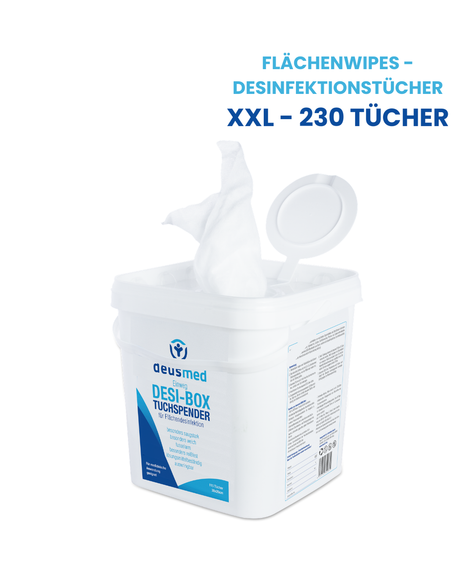 deusmed® Flächenwipes 230 Tücher - Desinfektionstücher - Alkoholfrei - aktiviert