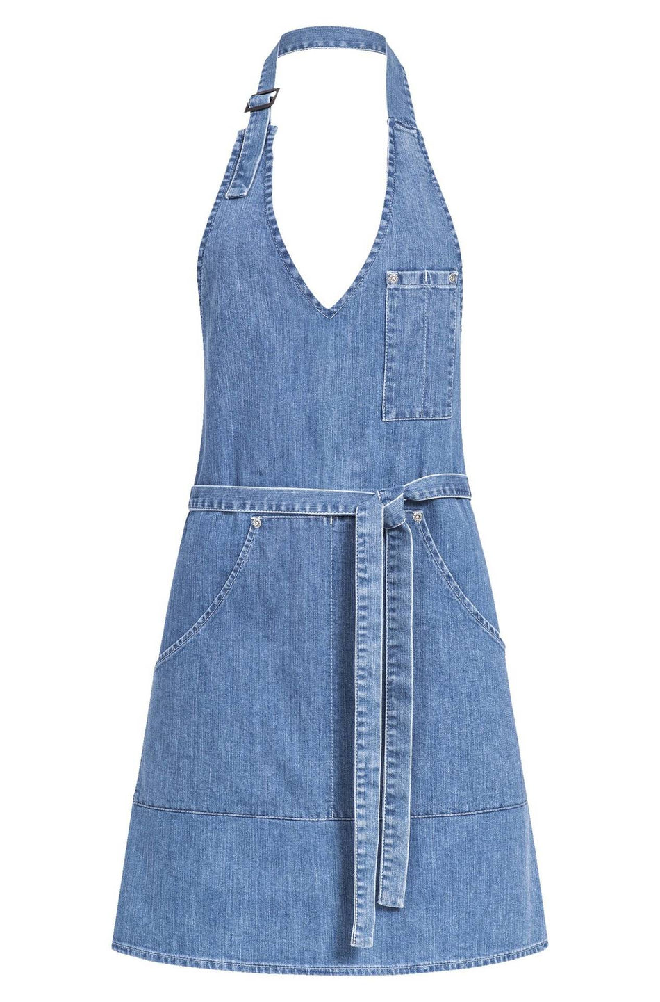 Greiff Damen-Latzschürze 70x61 light blue denim