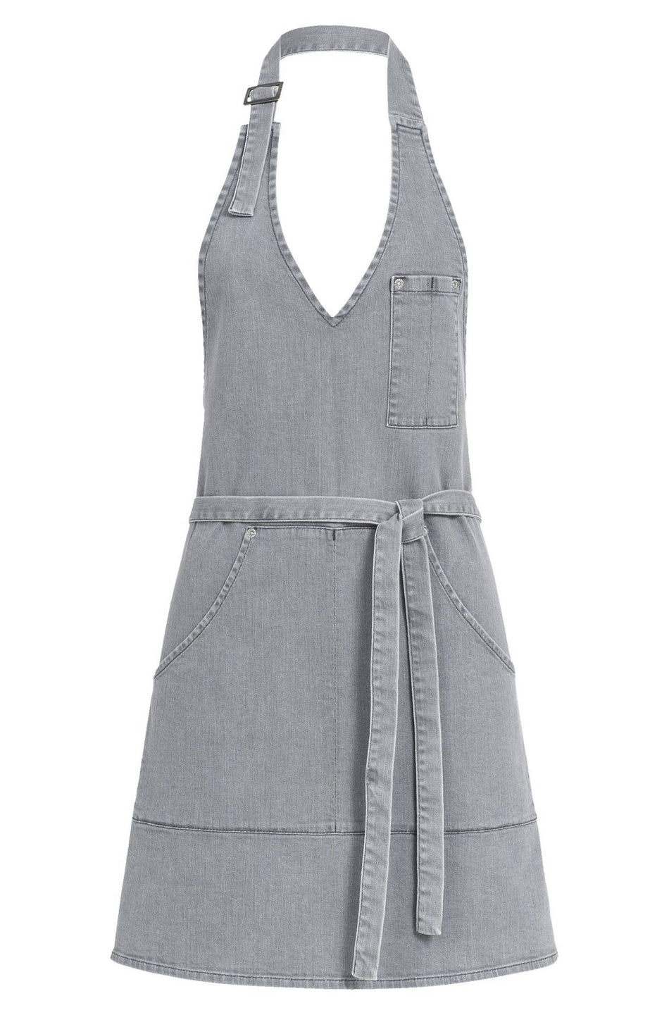 Greiff Damen-Latzschürze 70x61 light grey denim
