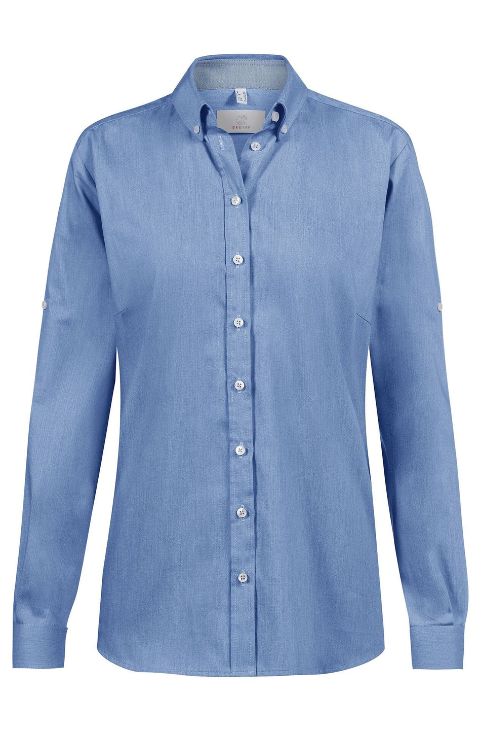 Greiff Damen-Bluse 1/1 RF Servic denimoptik hellblau