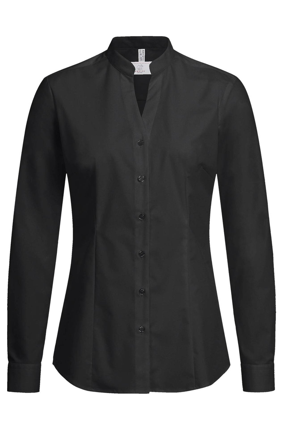 Greiff D-Stehkragenbluse 1/1 RF schwarz
