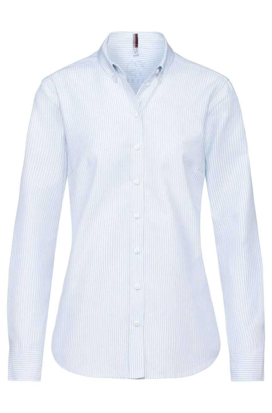 Greiff Damen-Bluse Buttondown RF blau/weiß gestreift