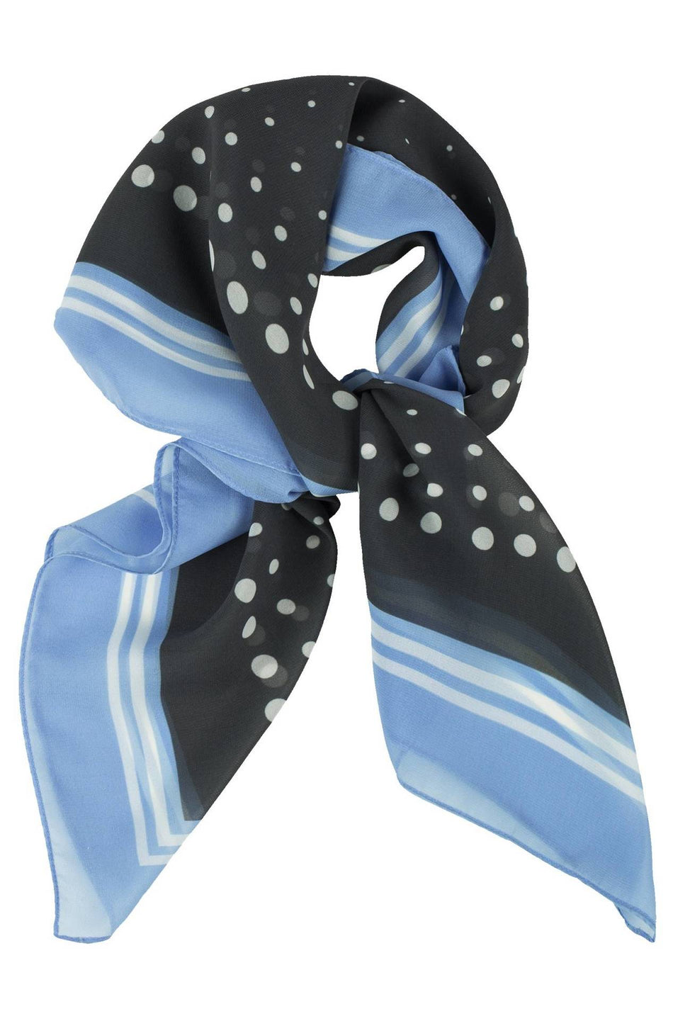 Greiff Tuch bedruckt bleu/grau getupft