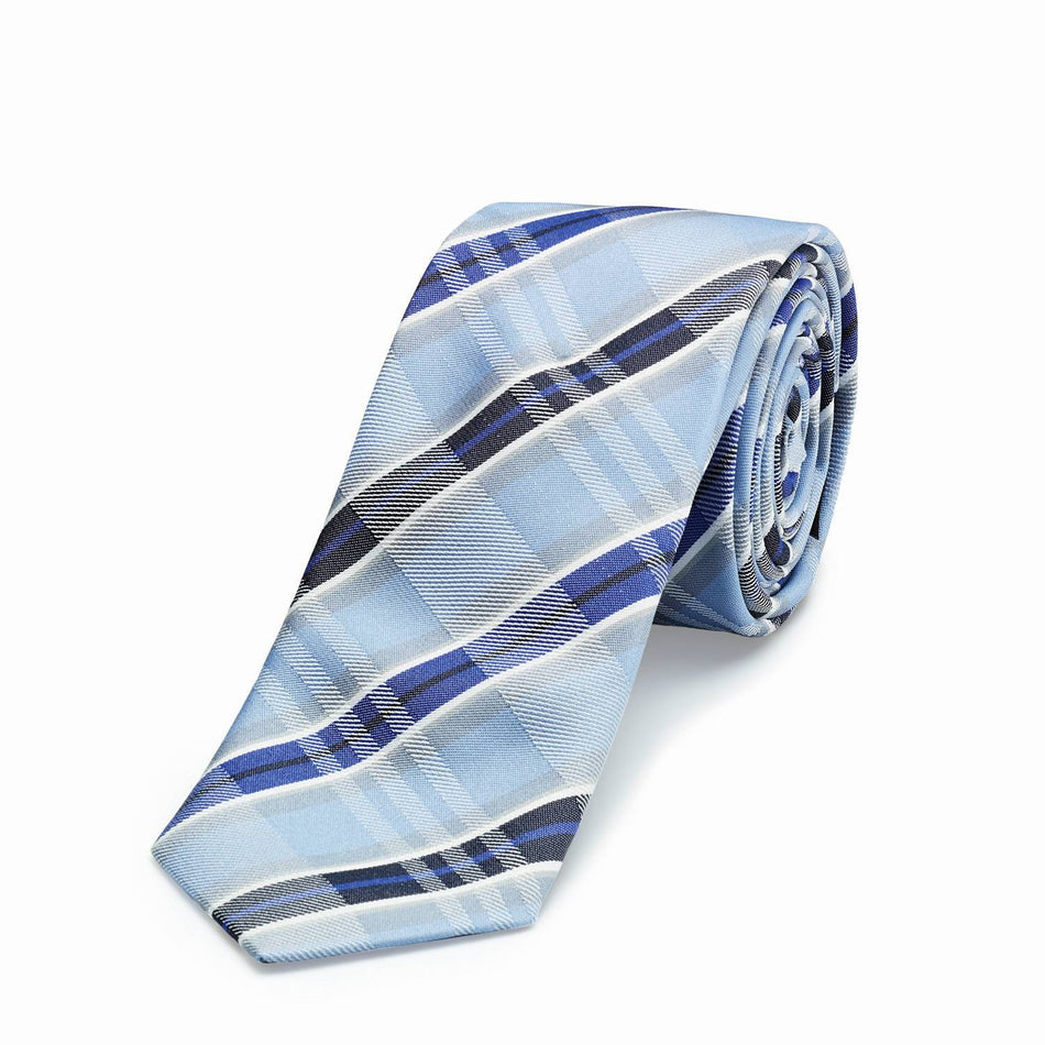 Greiff Krawatte Slimline bleu kariert