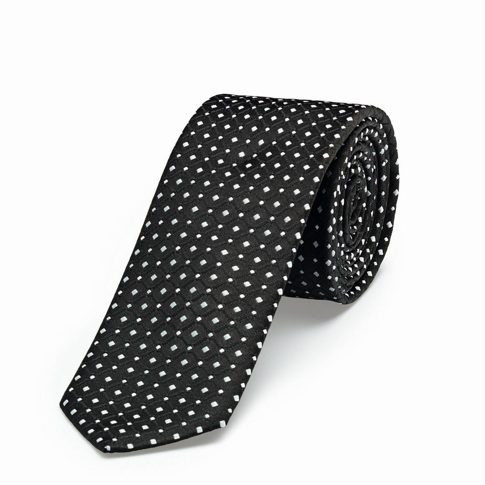 Greiff Krawatte Slimline schwarz/silbergrau
