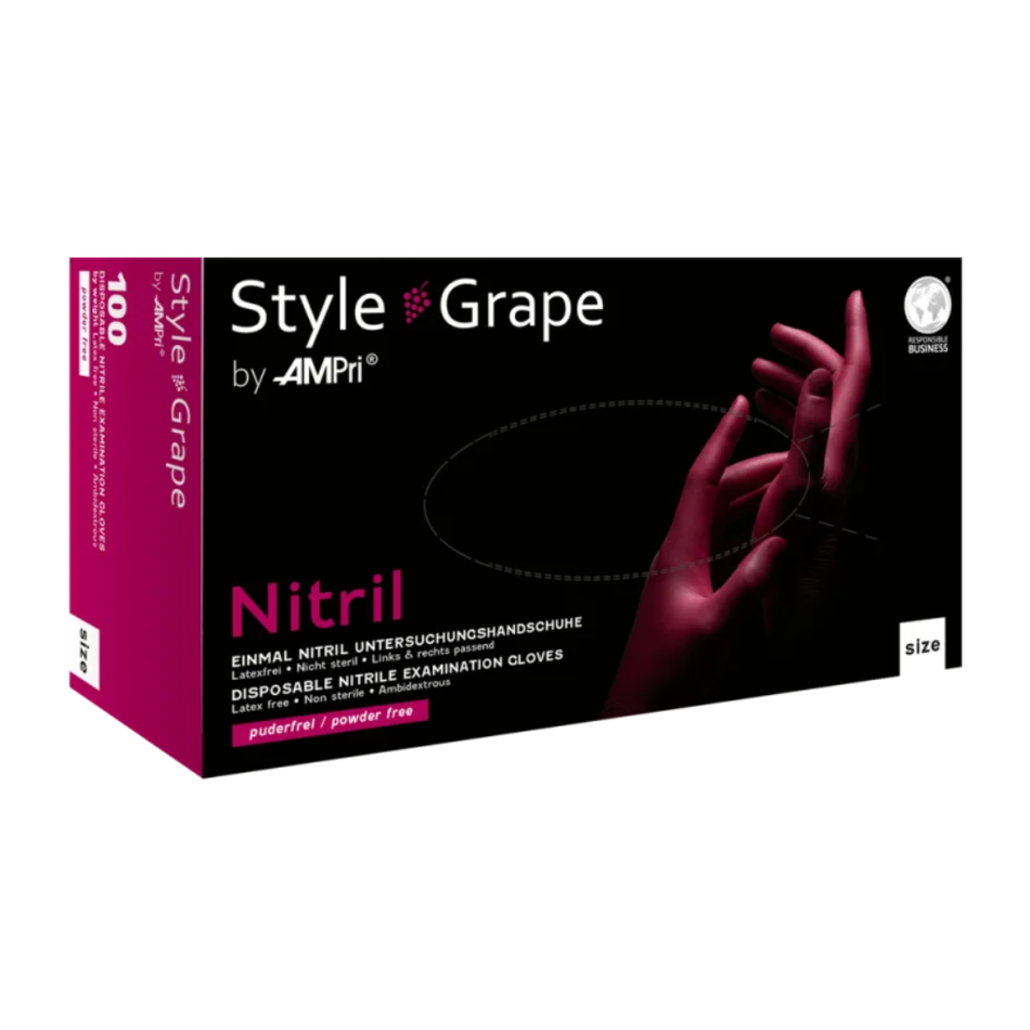 Nitril Handschuhe, rot bordeaux, puderfrei, 100 Stück