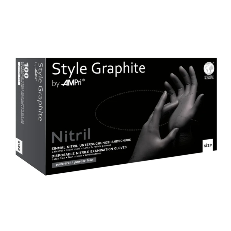 Nitril Handschuhe, anthrazit graphite, puderfrei, 100 Stück