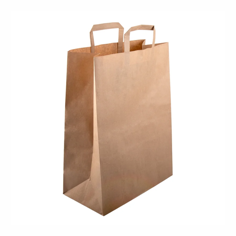Papiertragetasche mit Griff, 4,3 l, Braun, 500 Stück