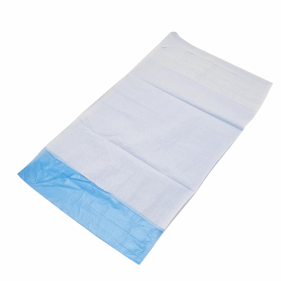 Speiselatz, Einweg mit Tasche, weiß-blau 100 Stück