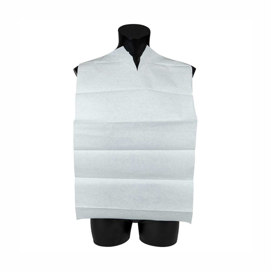 Speiselatz, Einweg 2 lagig ohne Tasche, Blau/weiß 100 Stück