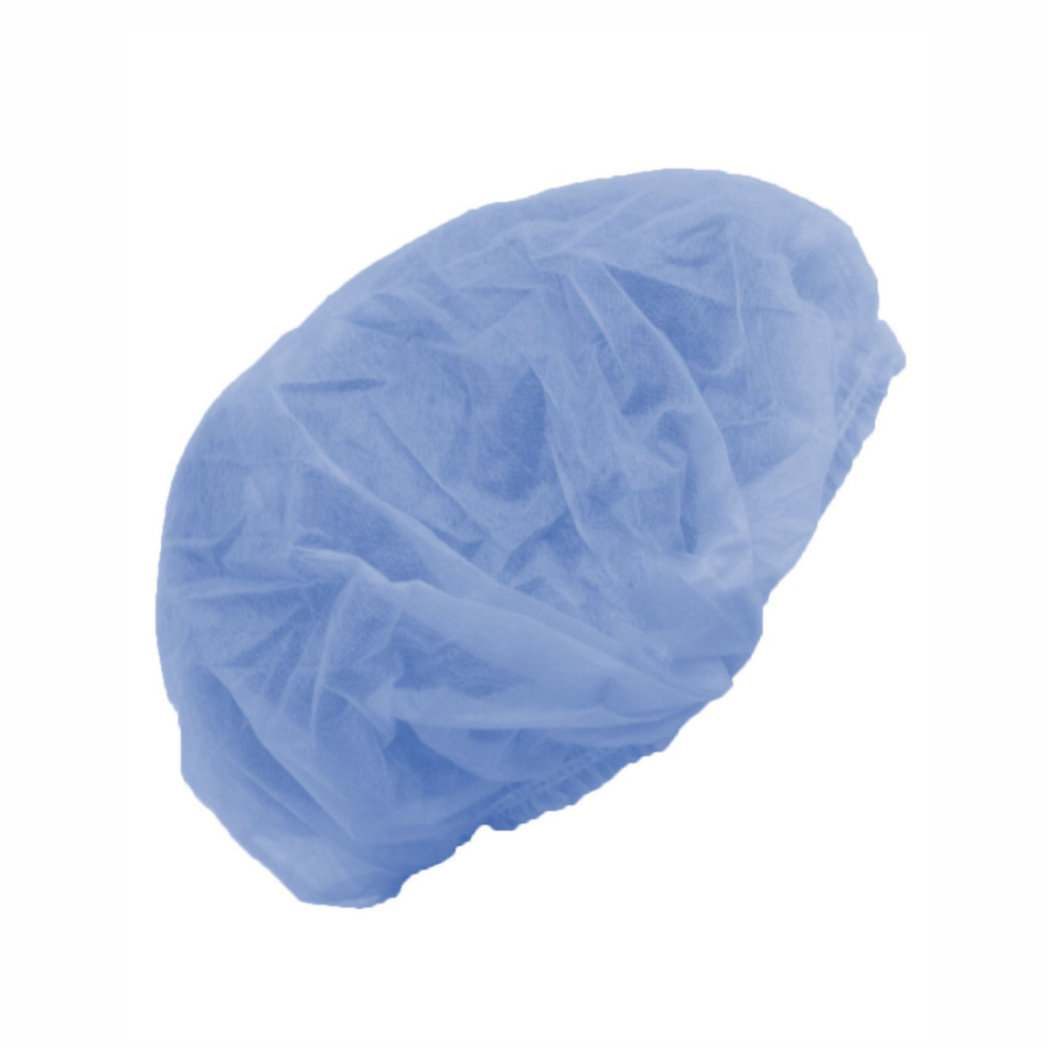 Baretthauben mittel 52cm blau Vliesstoff, mit Gummiband, Beutel à 100 Stück
