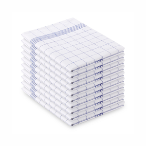 10-piece tea towel set, blue/white
