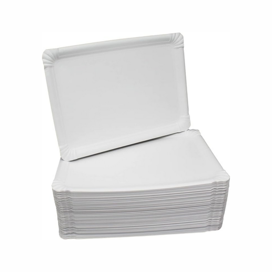 Pappteller, eckig, weiß 13x20cm, 250er Pack