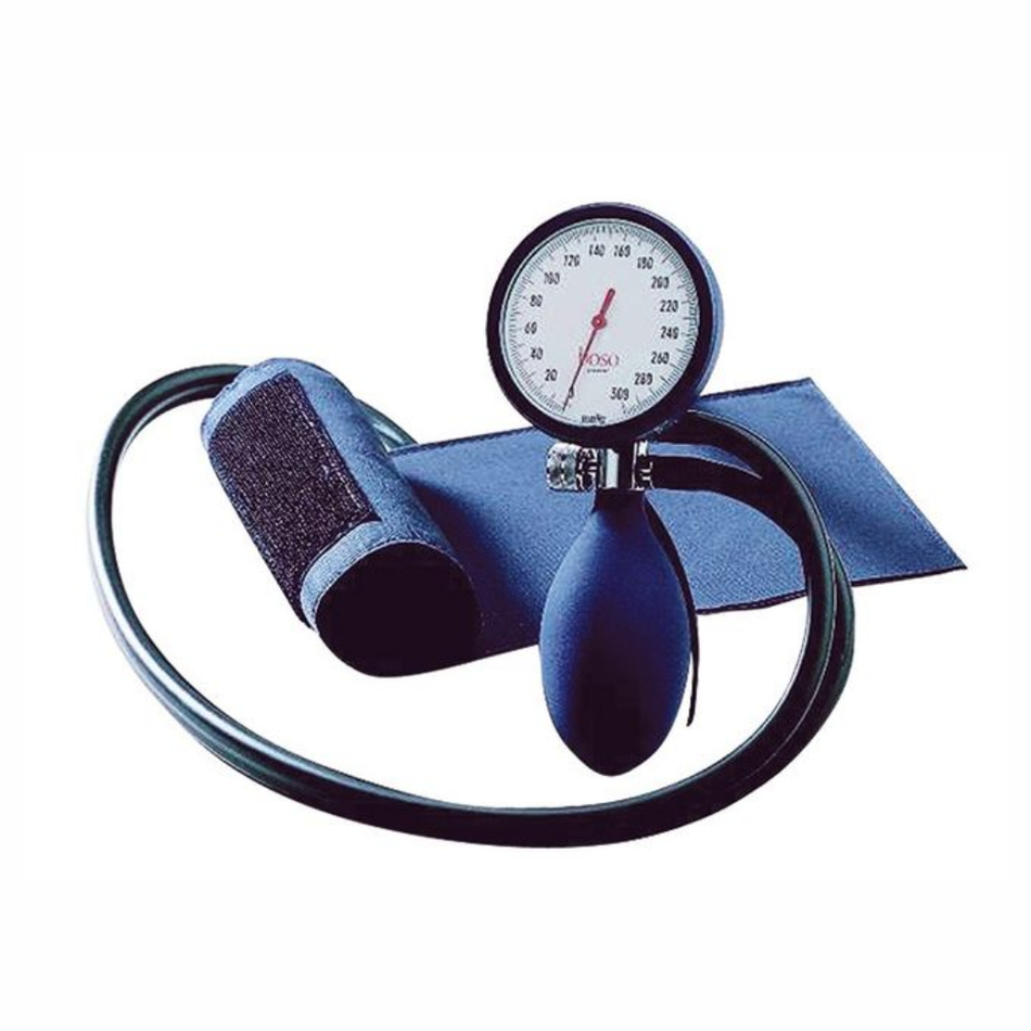Blutdruckmessgerät boso clinicus 60 mm - BLAU Einschlauch mit Klettenmanschette /  XL-Manschette (Armumfang ab 41cm)
