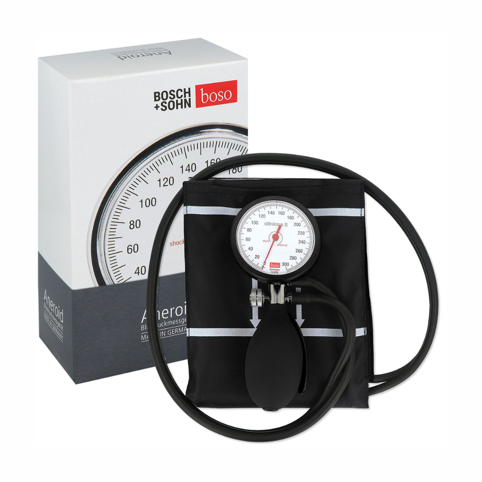 Blutdruckmessgerät boso clinicus 60 mm - SCHWARZ Einschlauch mit Klettenmanschette Gr. M