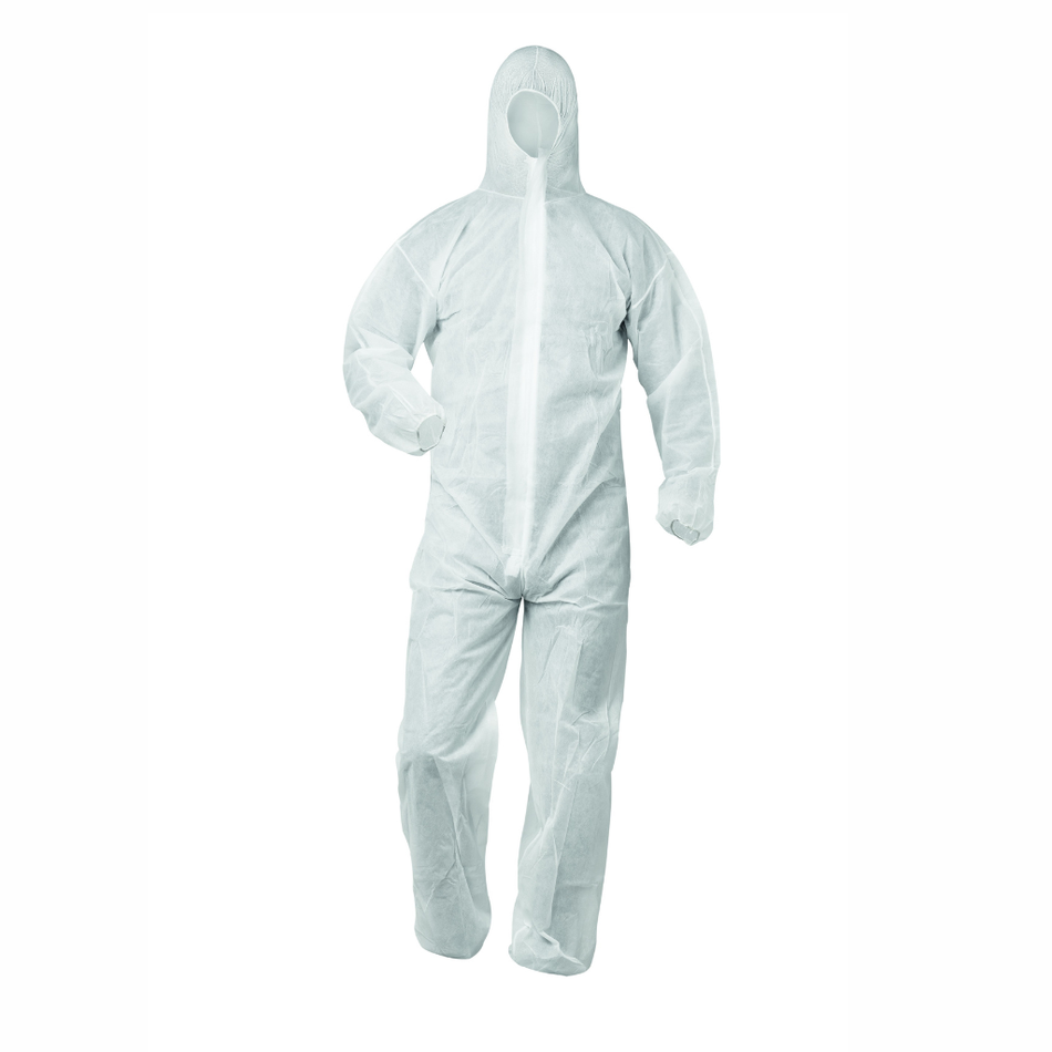 Chemikalien- Schutzoverall Größe: XXL, Polypropylen- Spinnvlies mit Laminatfilm KAT 3, Typ 5 + 6, 50 Stück