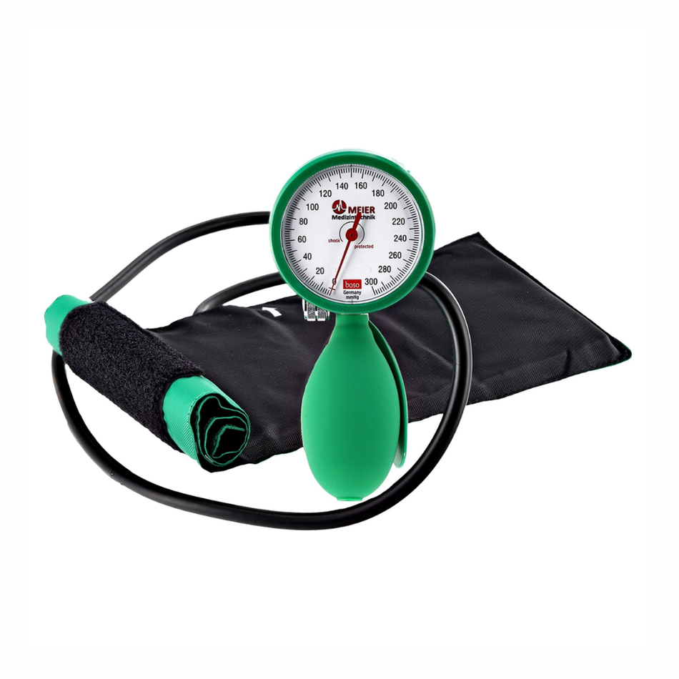 Blutdruckmessgerät boso clinicus 60 mm - GRÜN Einschlauch mit Klettenmanschette Gr. M