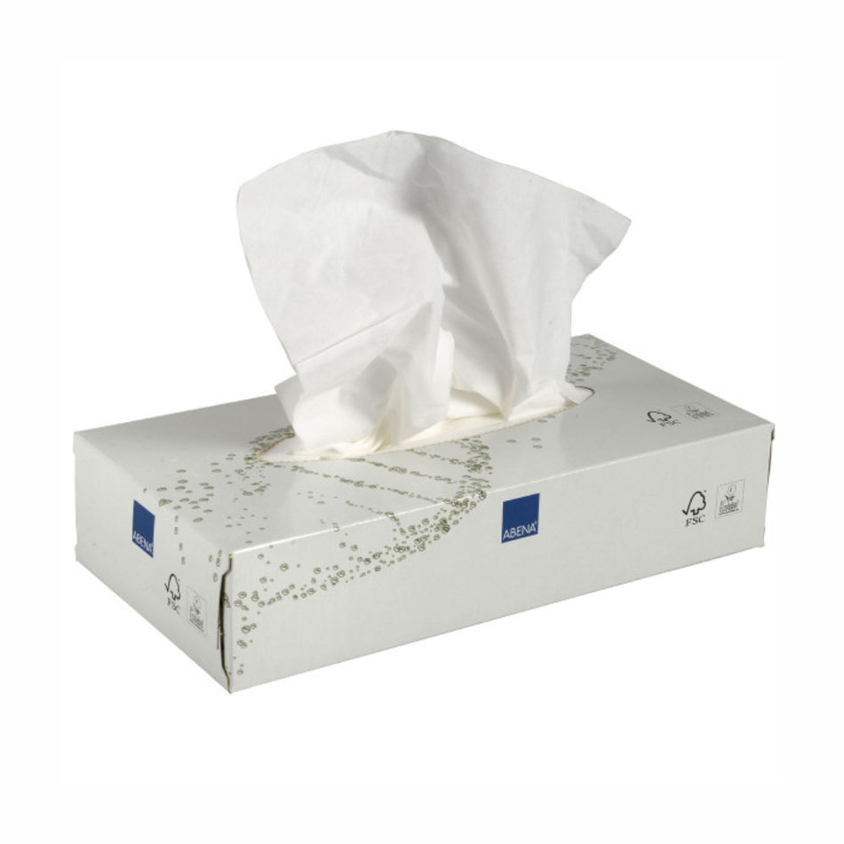 Kosmetiktücher, 2 lagig, hochweis, 21x20cm, 100 Stück / 1 Box