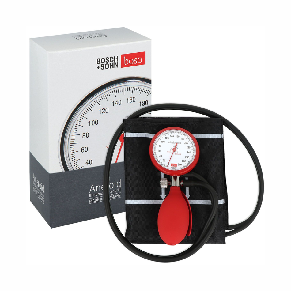 Blutdruckmessgerät boso clinicus 60 mm - ROT Einschlauch mit Klettenmanschette Gr. M
