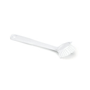 Dish brush, round head, plastic, white - 1 piece