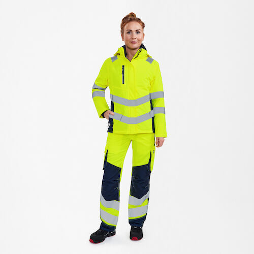 Safety Damen Winterjacke Gelb/Blue Ink
