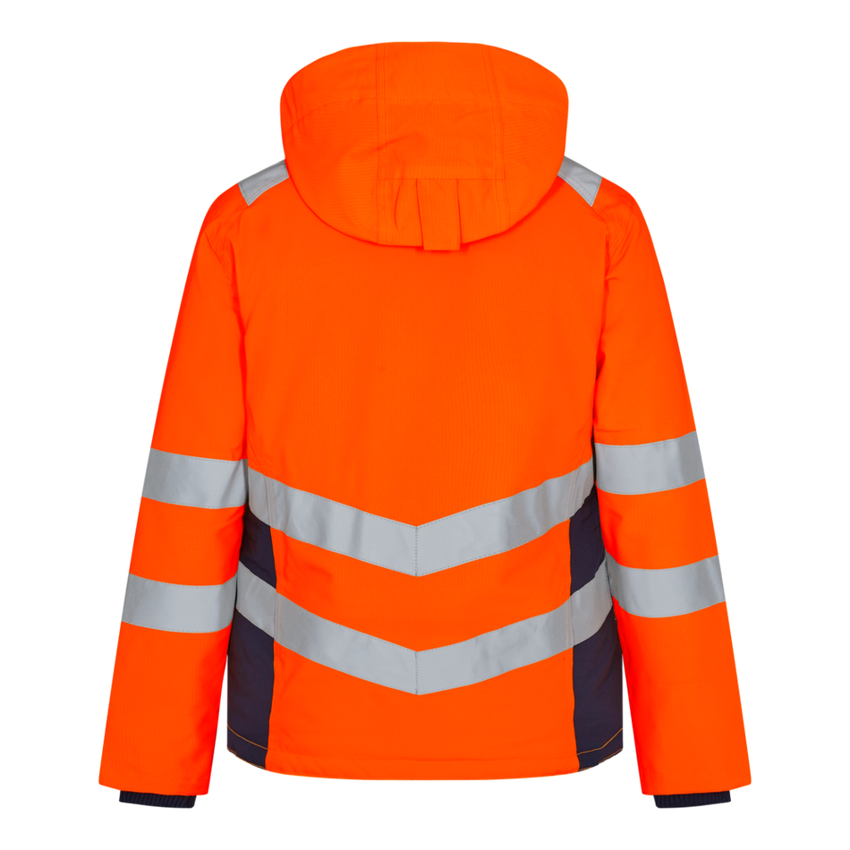 Safety Damen Winterjacke Orange/Blue ink