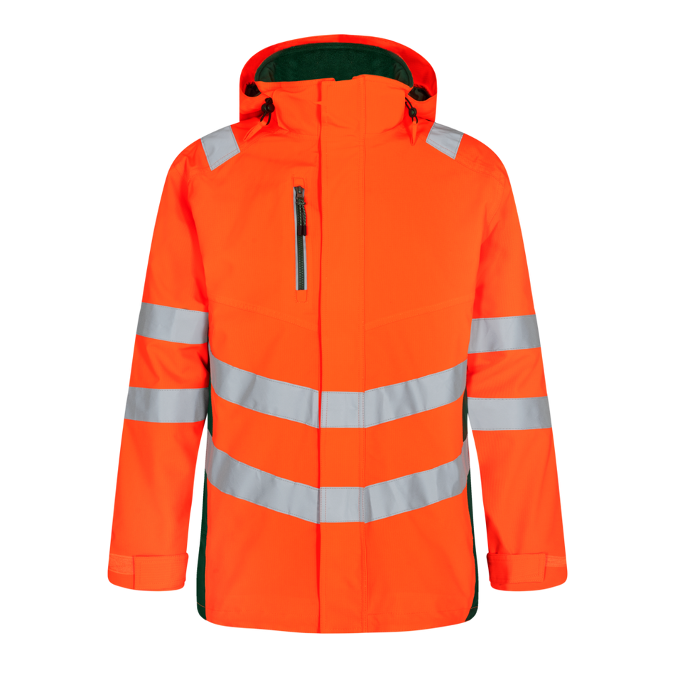 Safety Parka Shell Jacke Orange/Grün