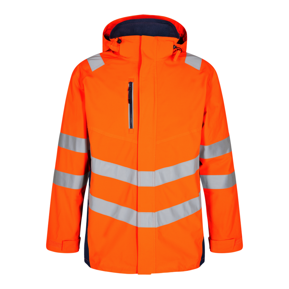 Safety Parka Shell Jacke Orange/Blue ink