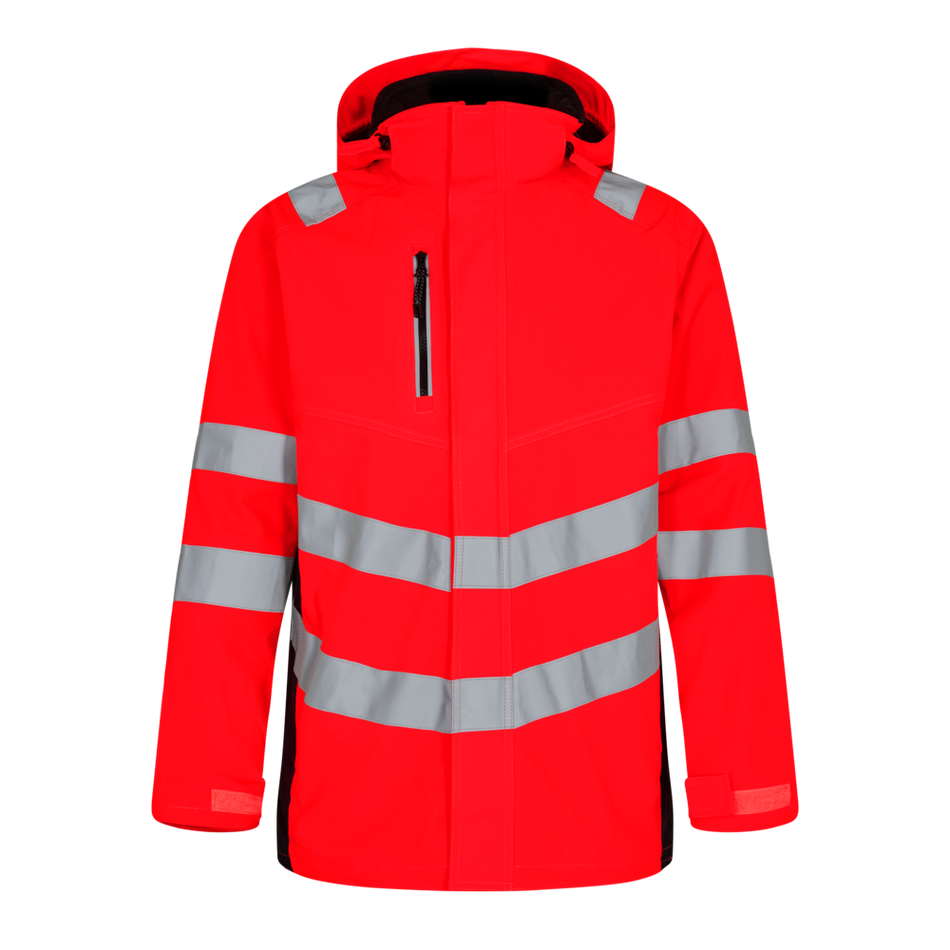 Safety Parka Shell Jacke Rot/Schwarz