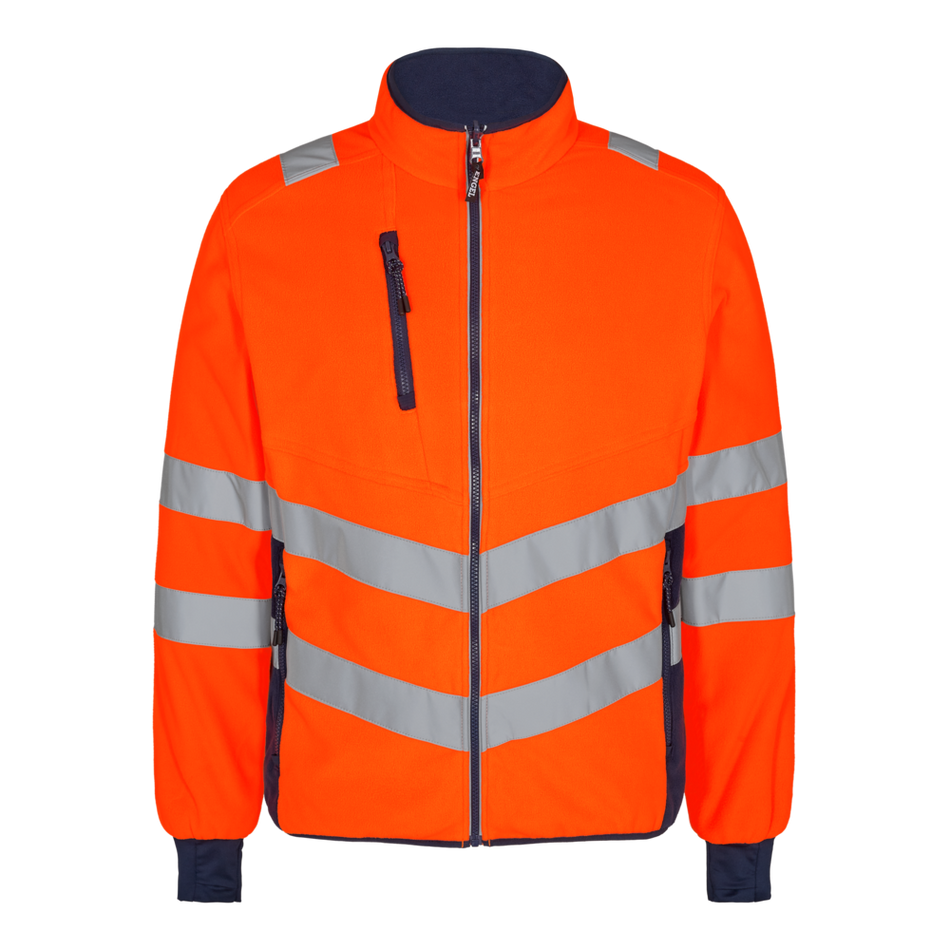 Safety Fleece Jacke Orange/Blue ink