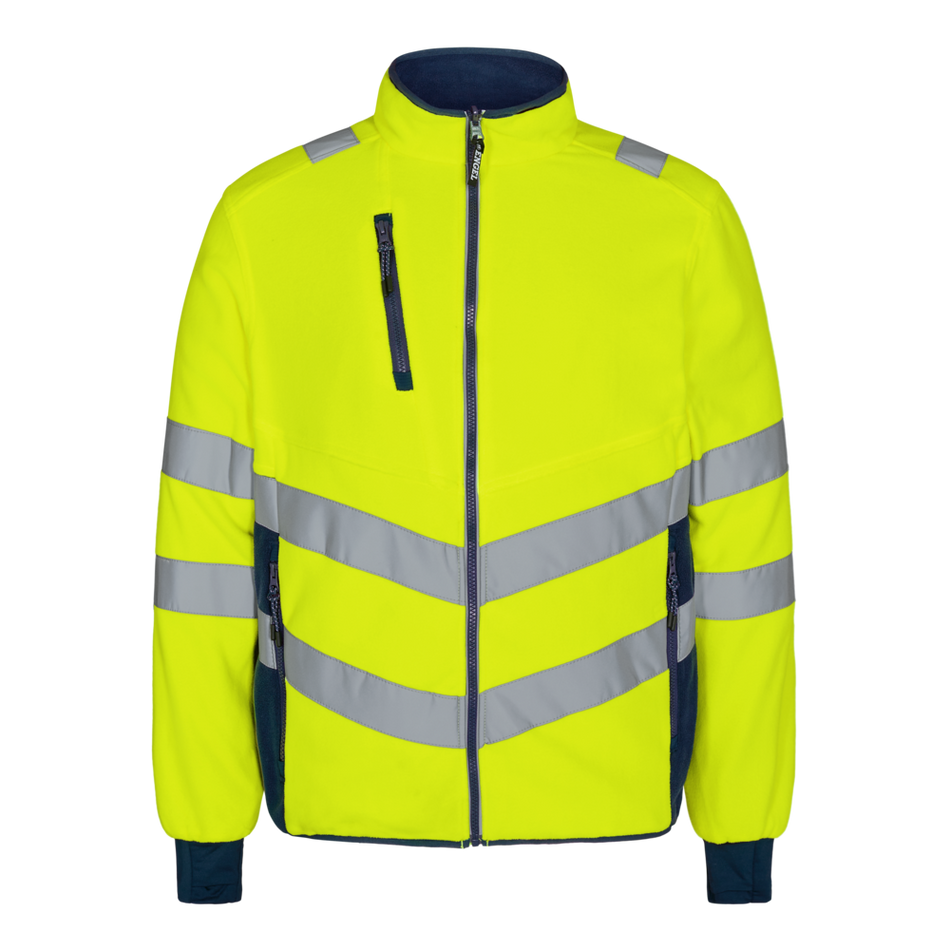 Safety Fleece Jacke Gelb/Blue Ink
