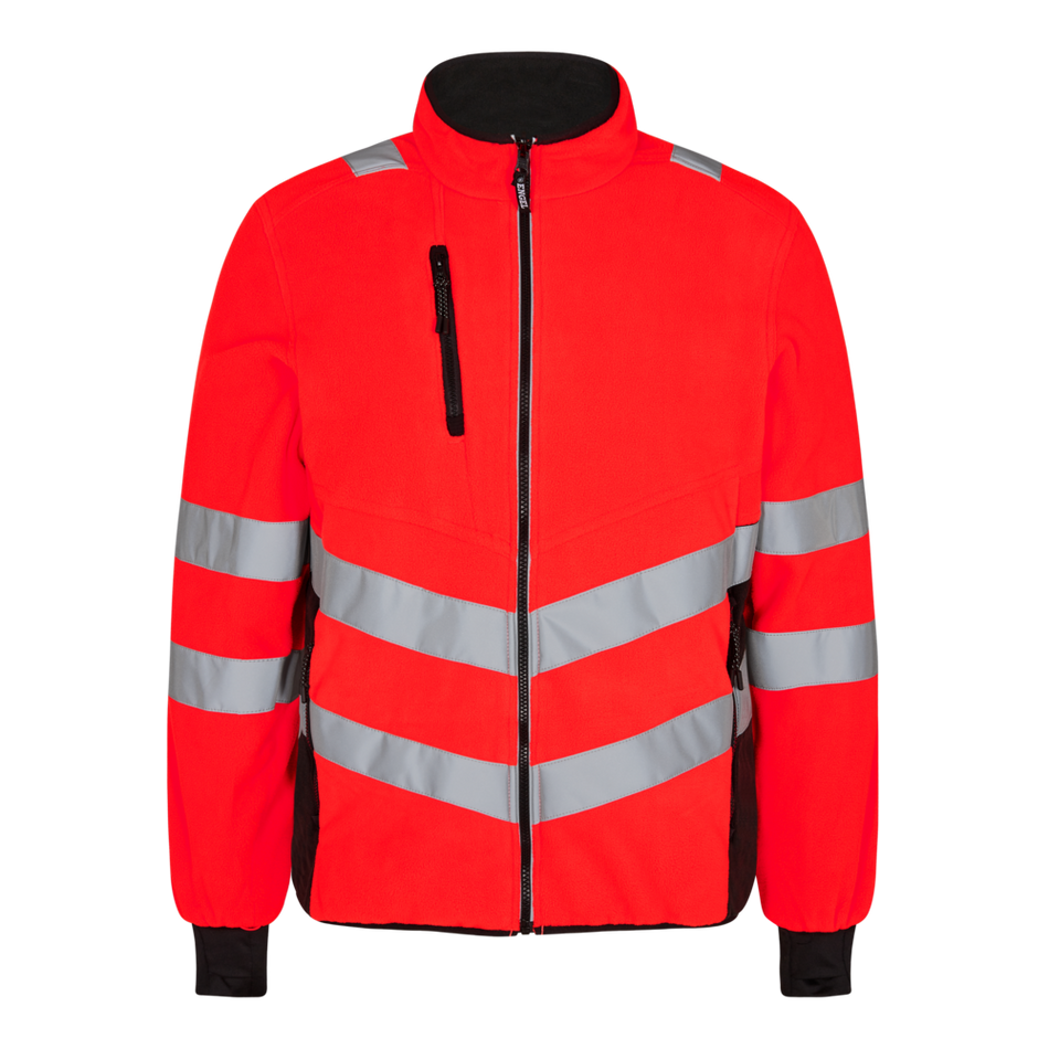 Safety Fleece Jacke Rot/Schwarz