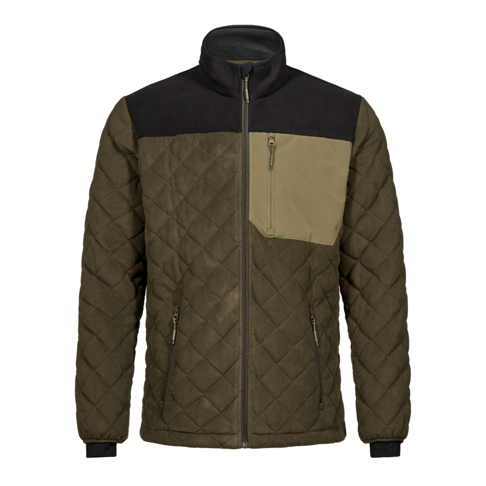 Entire Gestepptes-Fleece Forest Green/Schwarz