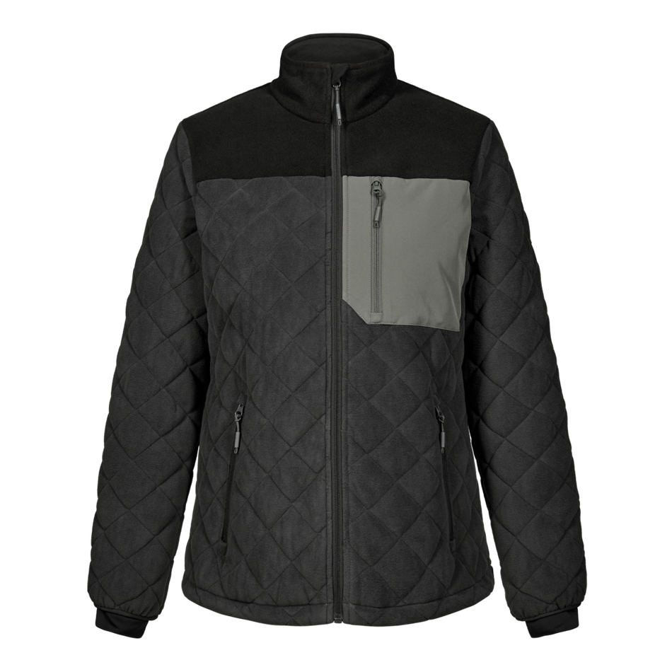 Entire Gestepptes-Fleece Damen Anthrazitgrau/Schwarz