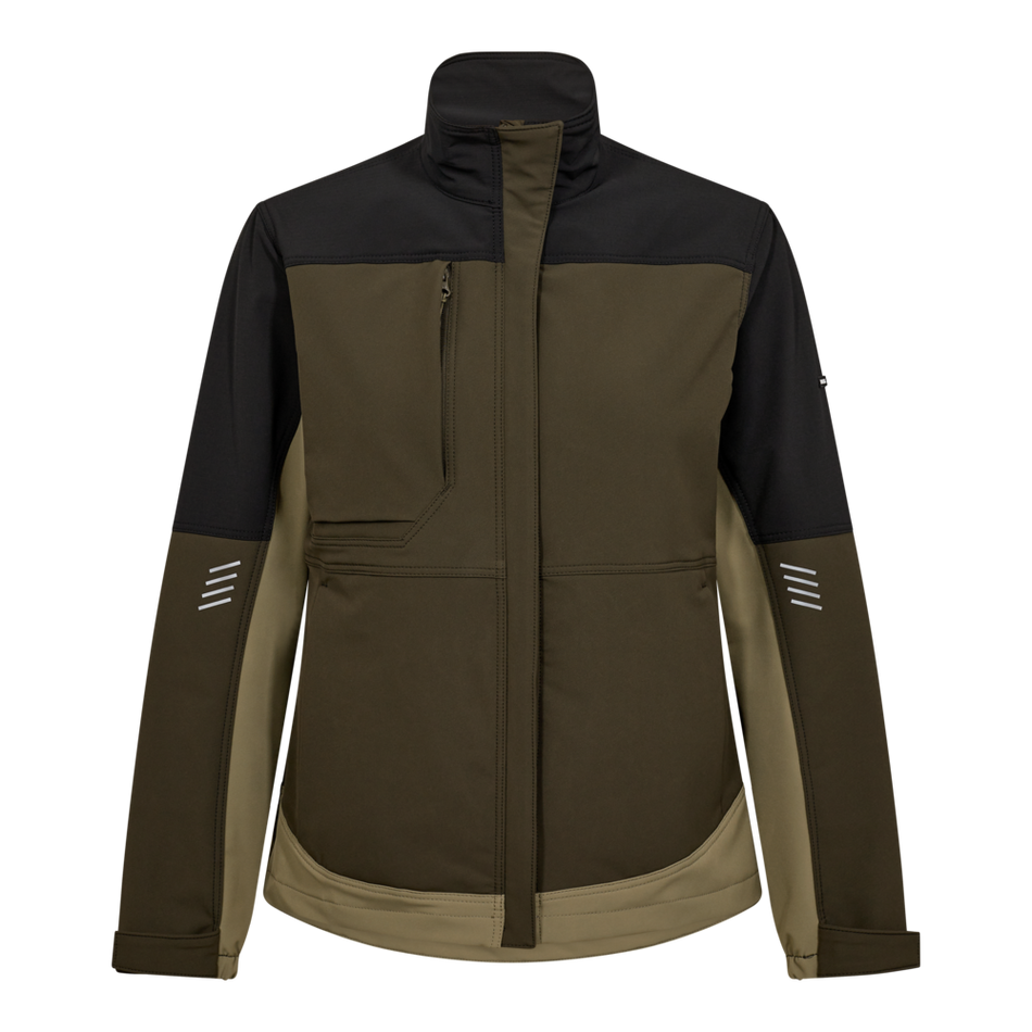 Entire Damen Arbeitsjacke mit Stretch Forest Green/Schwarz
