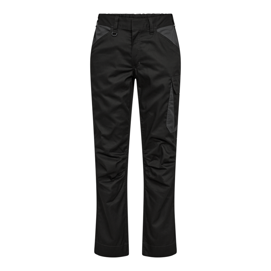 Venture Servicehose m/verdecktem Knopf Schwarz/Anthrazit Grau