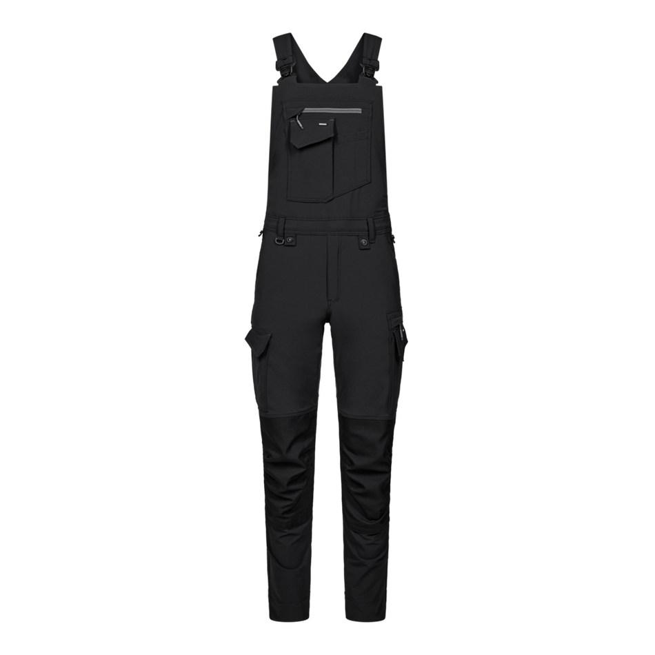Entire Latzhose m/ 4-Wege-Stretch Schwarz/Anthrazit Grau