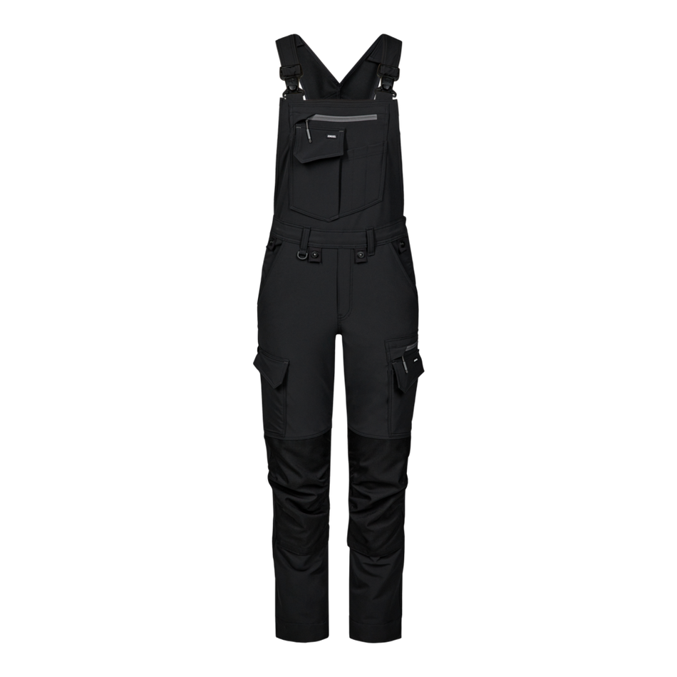 Entire Damen Latzhose 4-Wege-Stretch Schwarz/Anthrazit Grau
