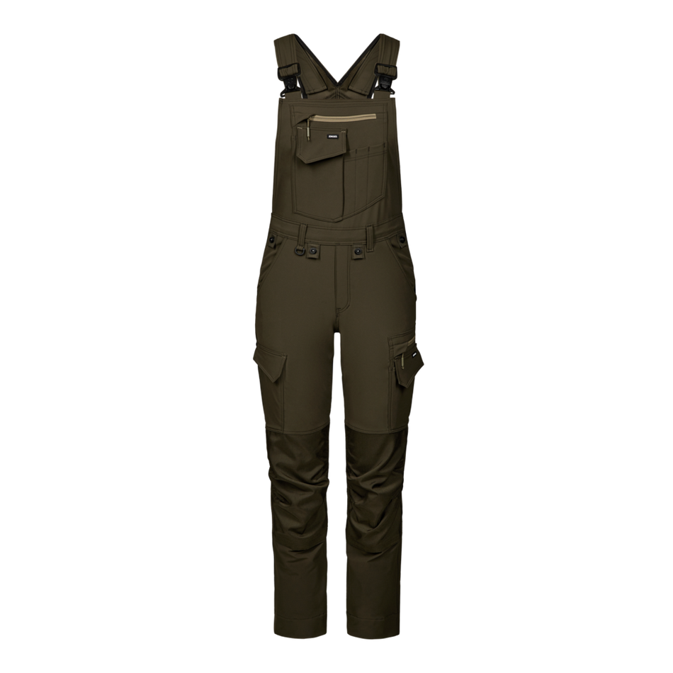 Entire Damen Latzhose 4-Wege-Stretch Forest Green/Schwarz