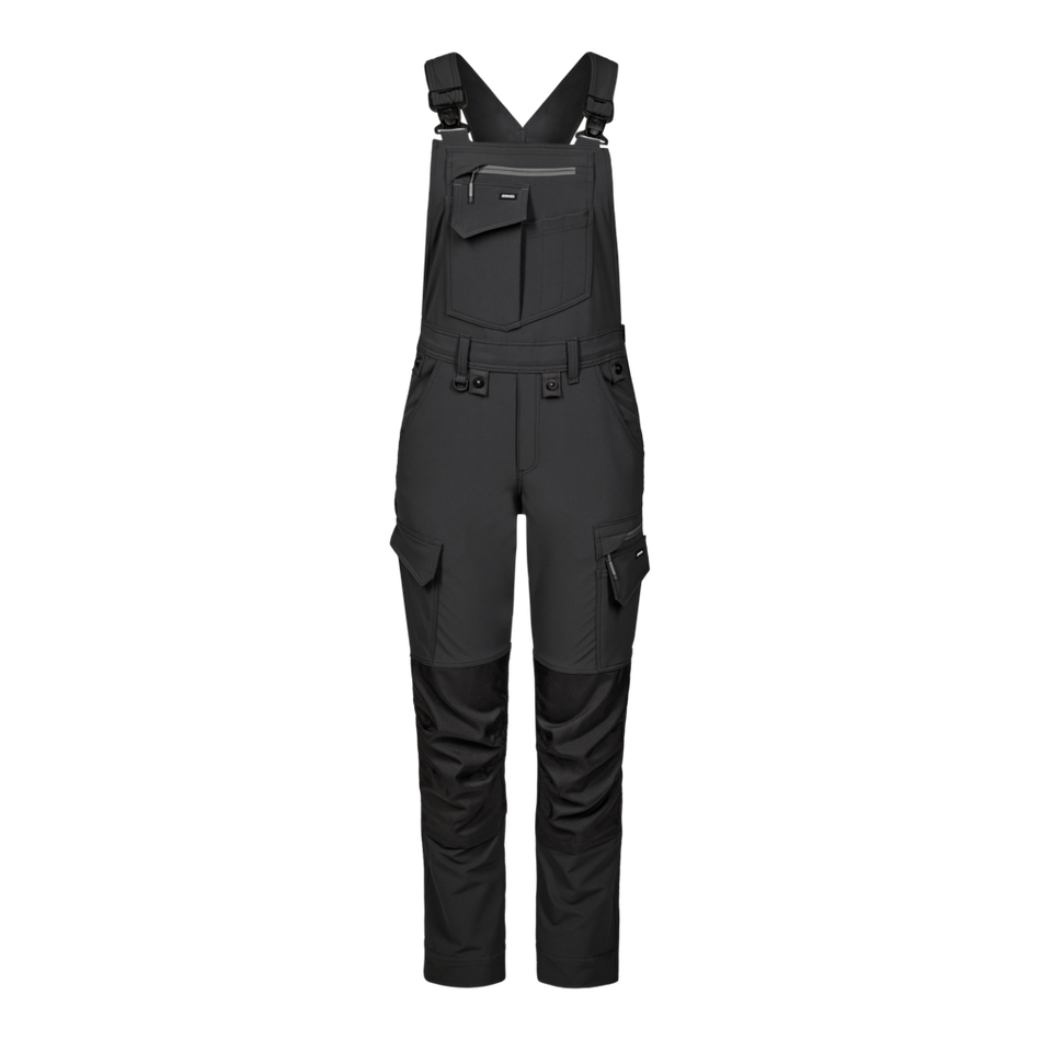 Entire Damen Latzhose 4-Wege-Stretch Anthrazitgrau/Schwarz