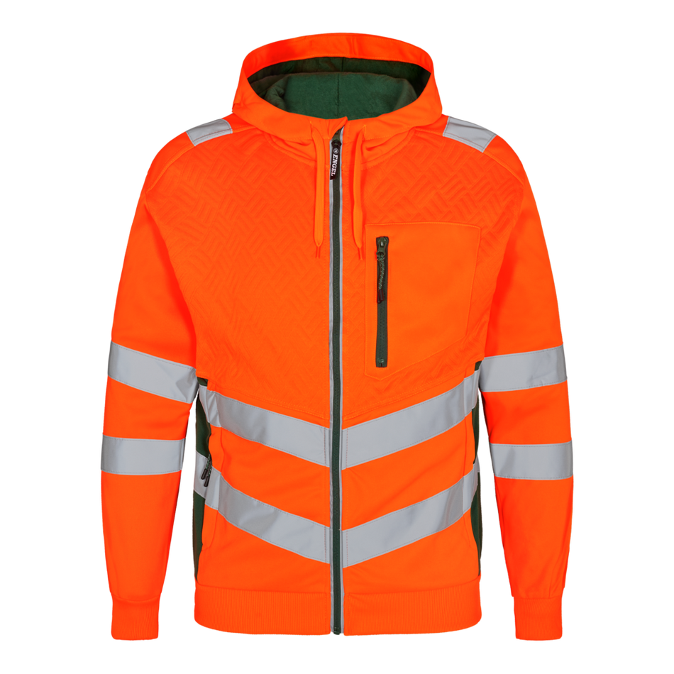 Safety Sweatcardigan Orange/Grün