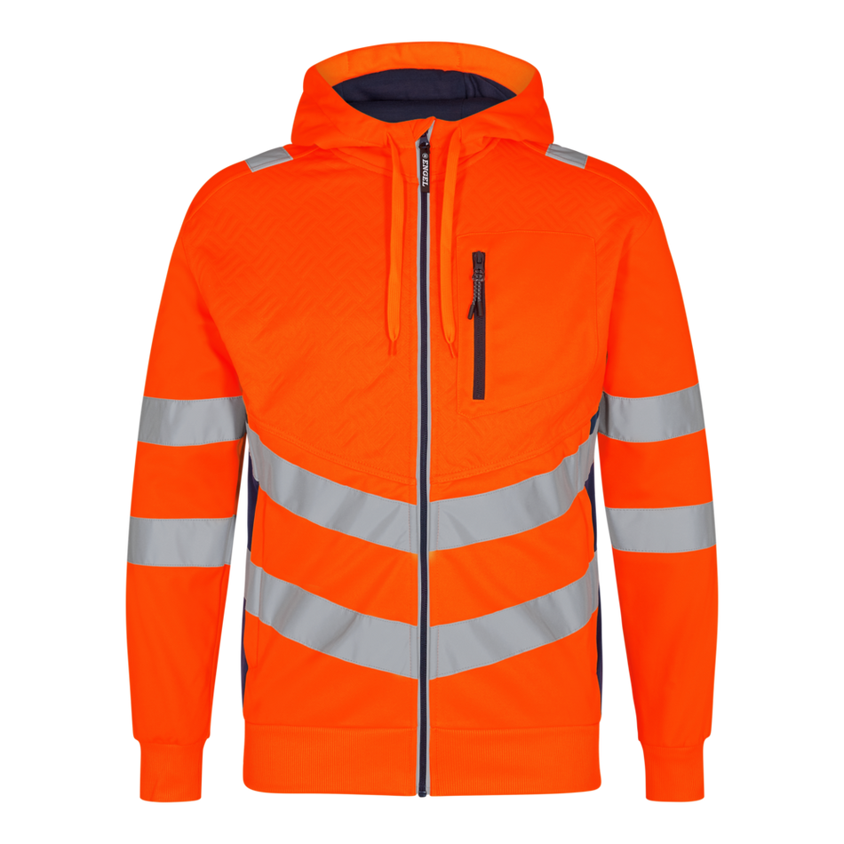 Safety Sweatcardigan Orange/Blue ink