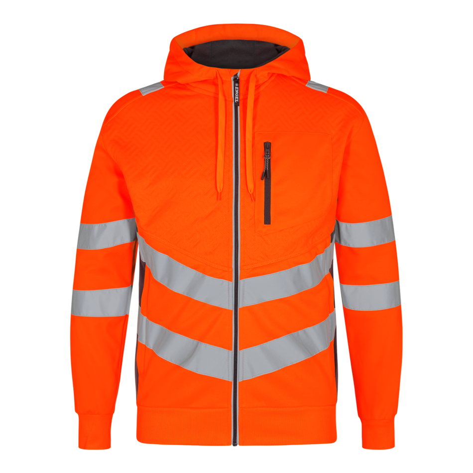 Safety Sweatcardigan Orange/Anthrazit Grau