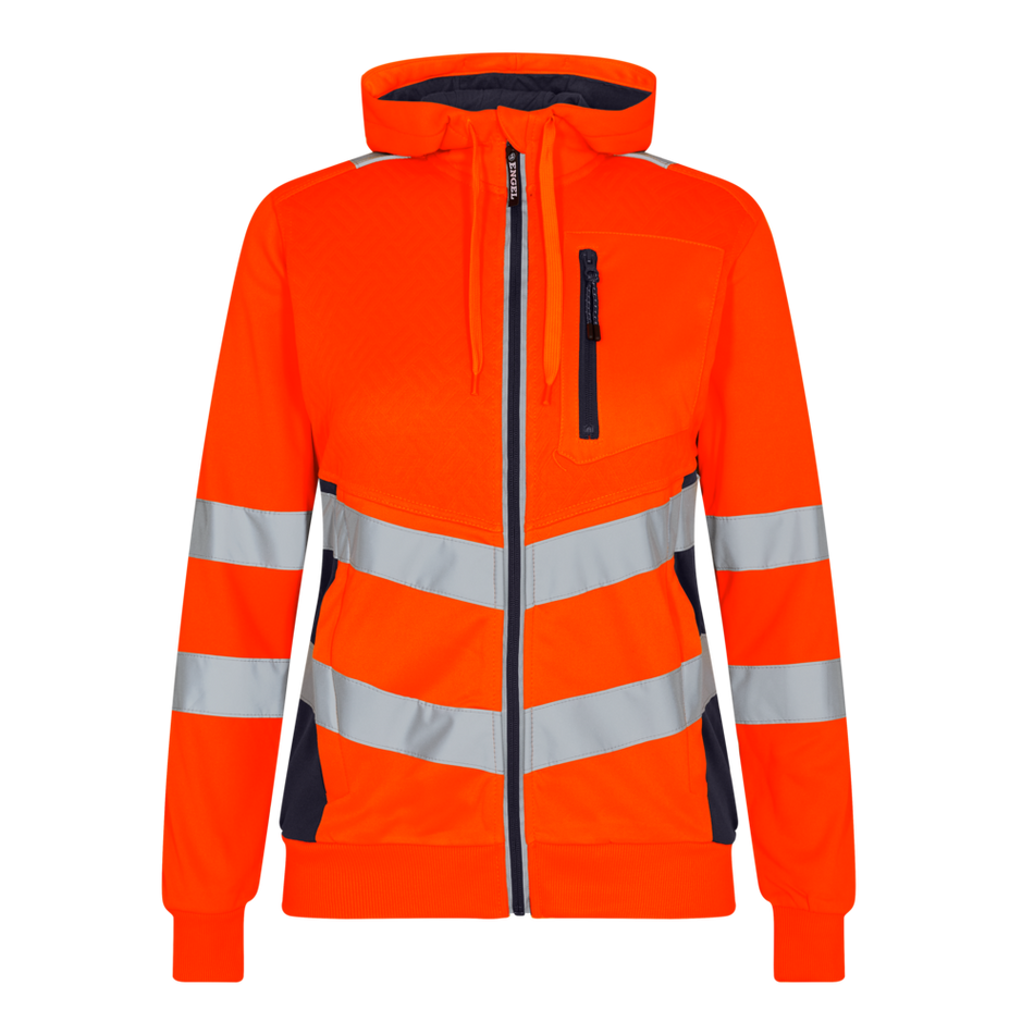Safety Damen Sweat cardigan Orange/Blue ink