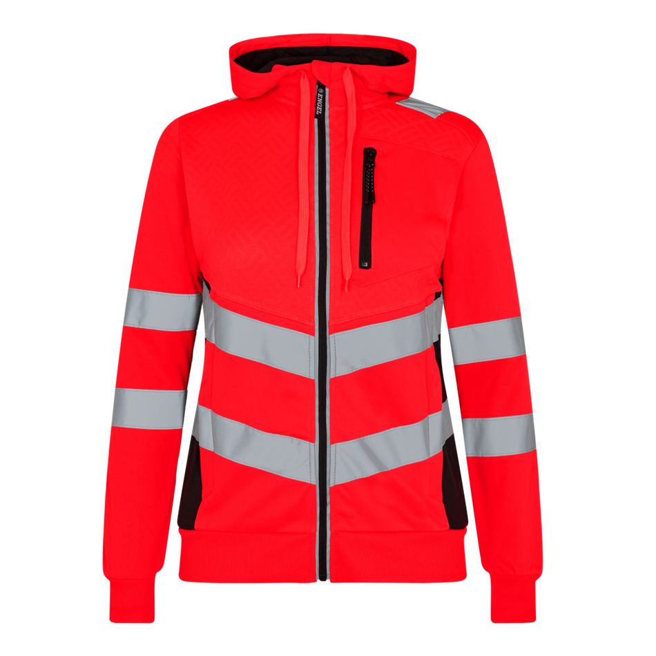 Safety Damen Sweat cardigan Rot/Schwarz
